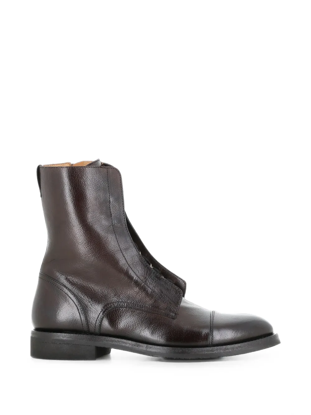 Alberto Fasciani bottines en cuir à lacets - Marron