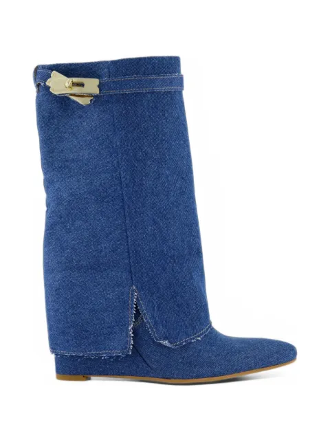 Gibaldi Icona denim wedge-heel boots