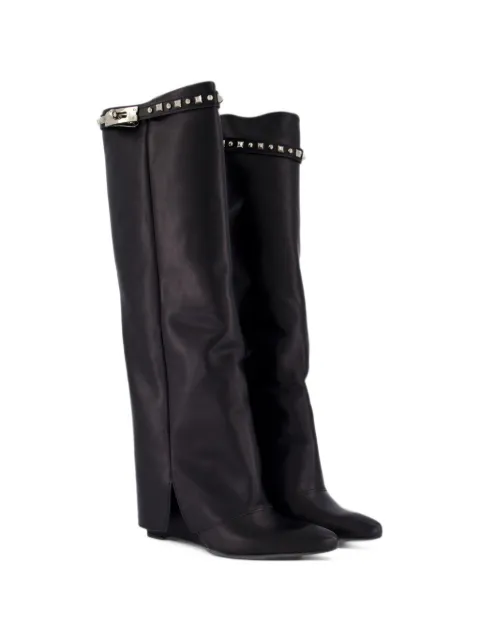 Gibaldi studded leather knee-high boots