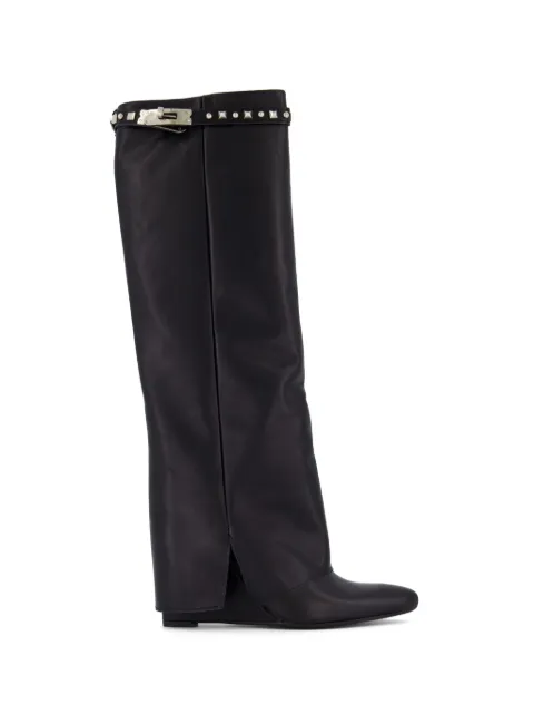 Gibaldi studded leather knee-high boots