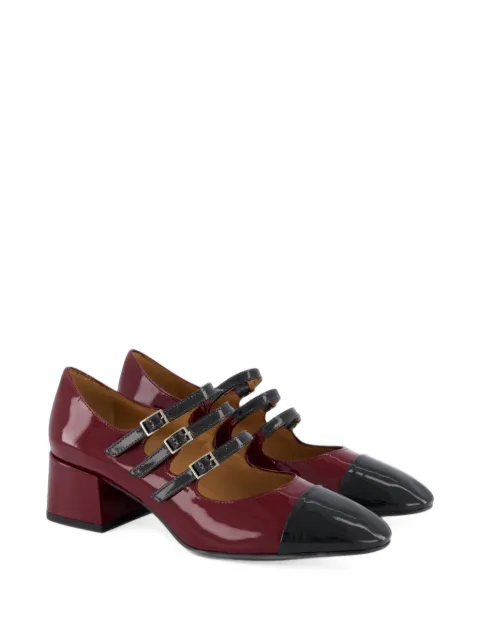 Gibaldi triple-strap patent-leather pumps