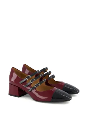 Pretty Ballerinas Clementine triple-strap patent-finish Flat Pumps