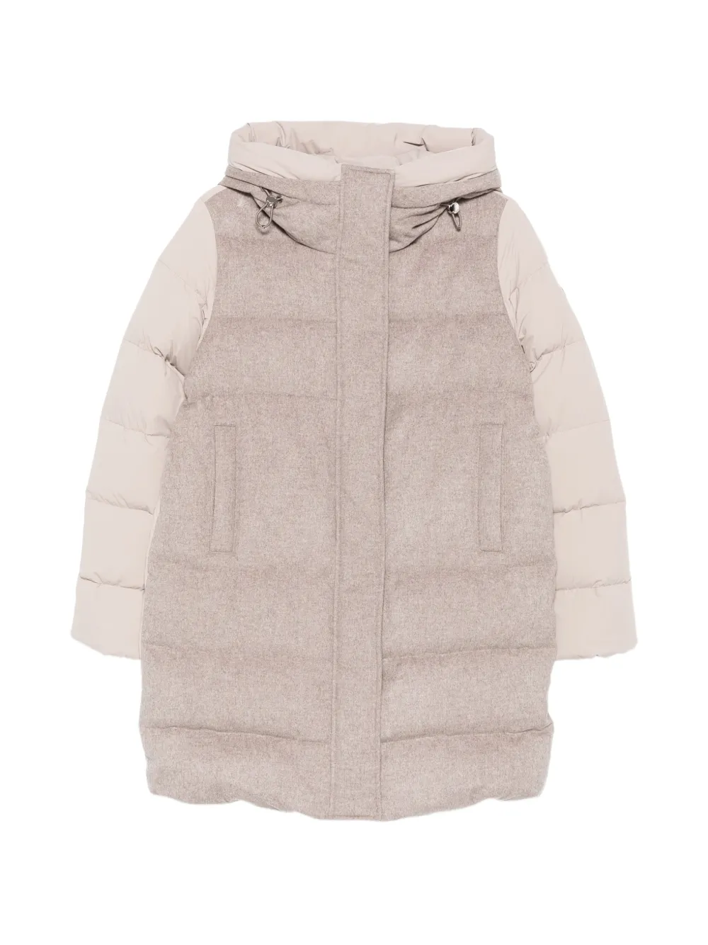 SEA WING hooded padded coat - Nude