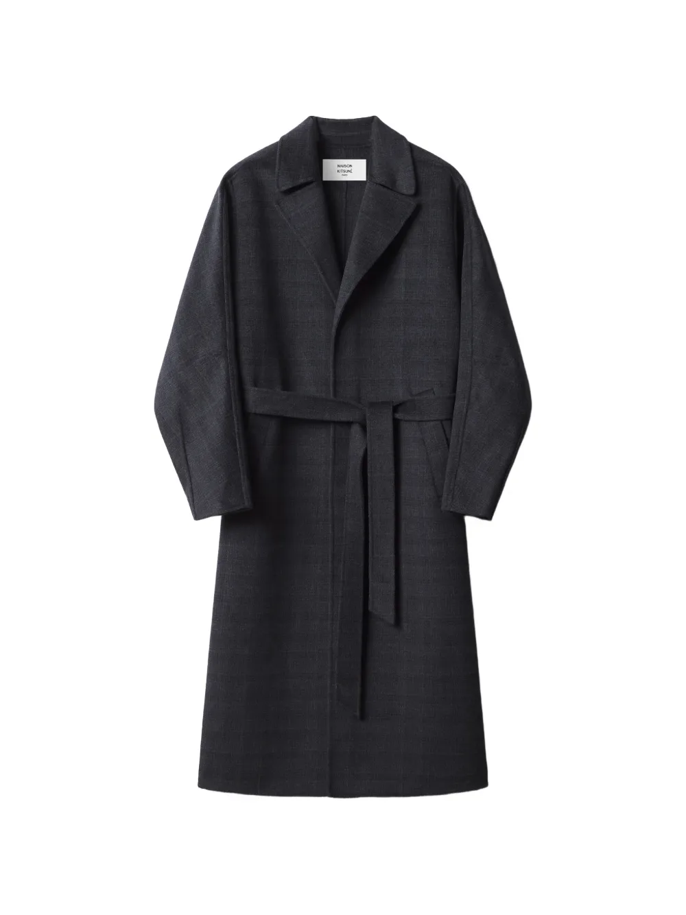 Maison Kitsuné belted checked coat