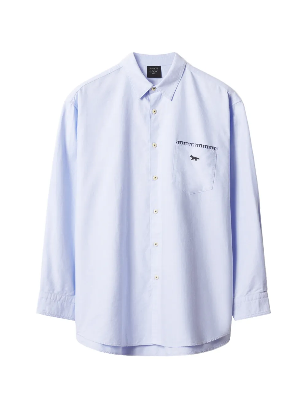 Maison Kitsuné Fox overhemd met opgestikte zak Blauw