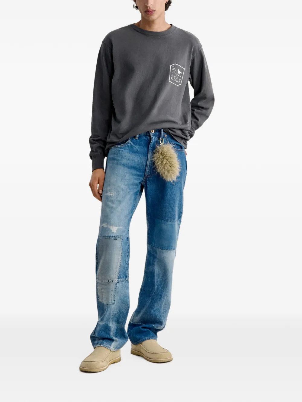 Maison Kitsuné T-shirt met logoprint Grijs