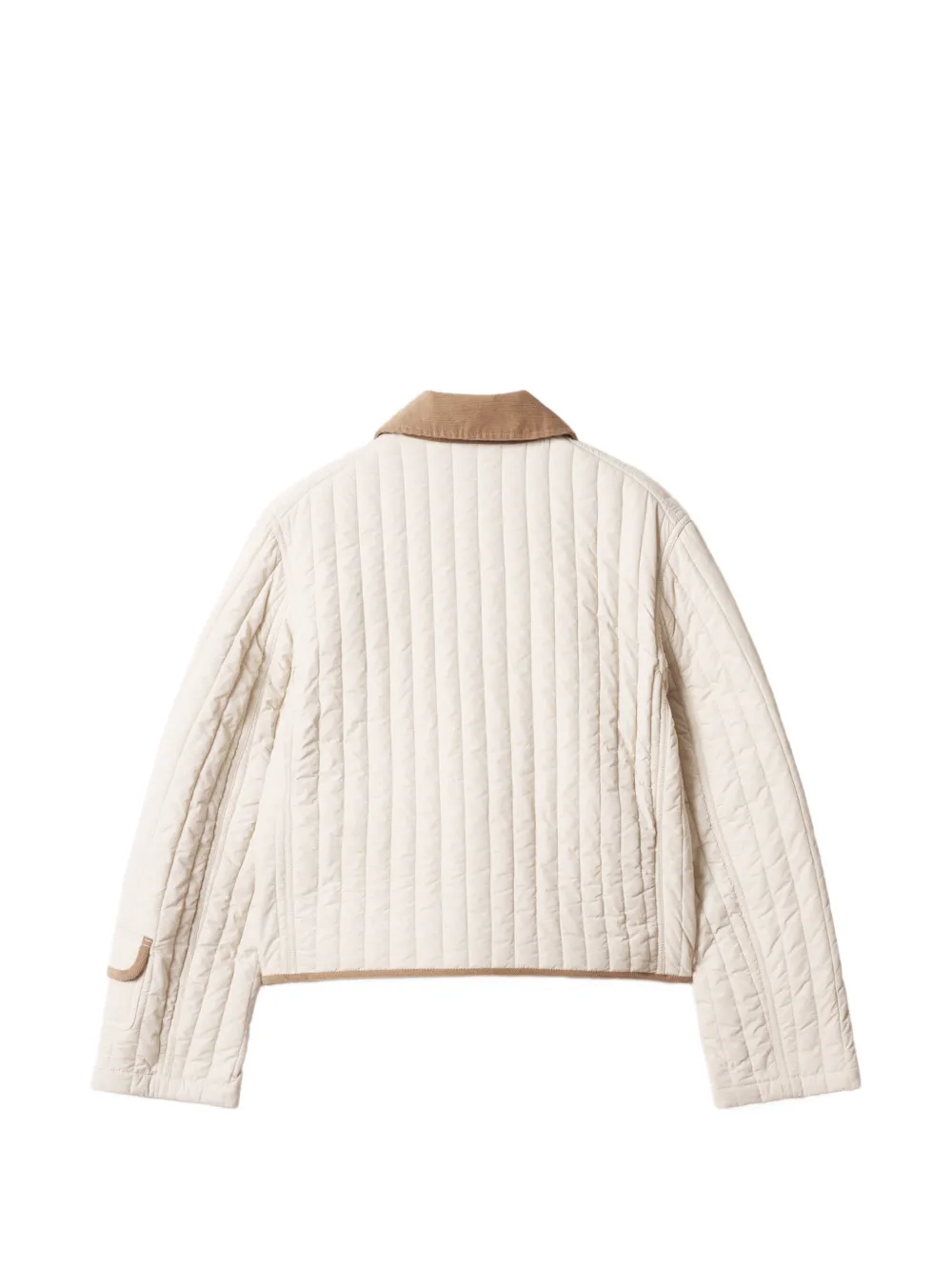 Maison Kitsuné Gewatteerd jack met ribfluwelen kraag Beige
