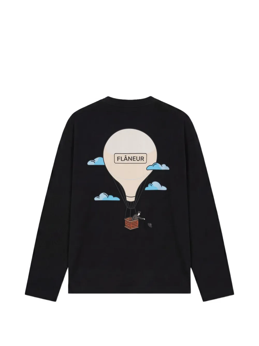 FLÂNEUR T-shirt met ballon-print en lange mouwen Zwart