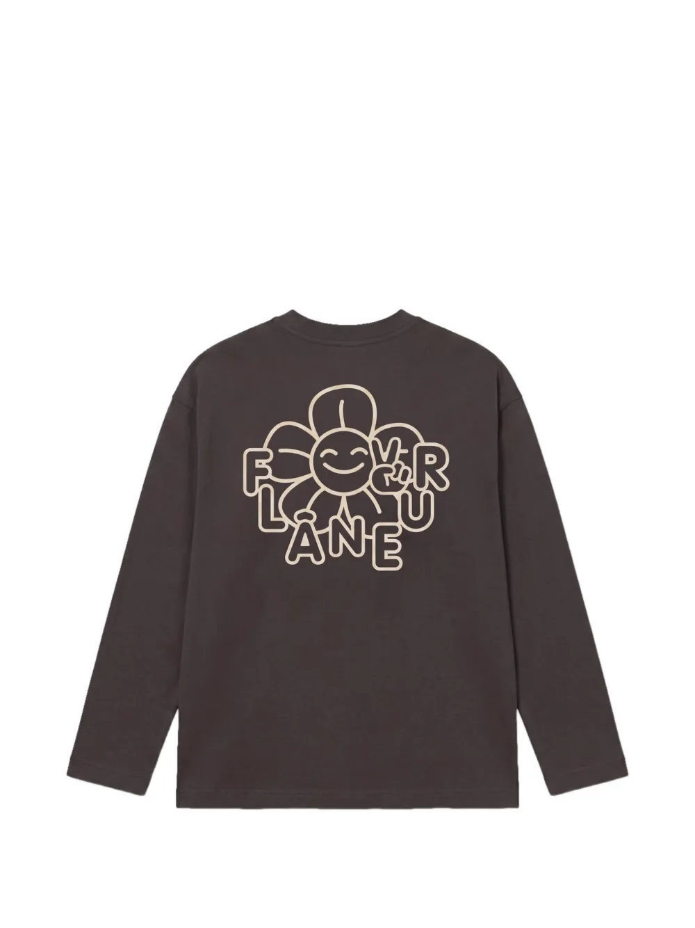 FLÂNEUR Happy Flower T-shirt met bloemenprint Bruin