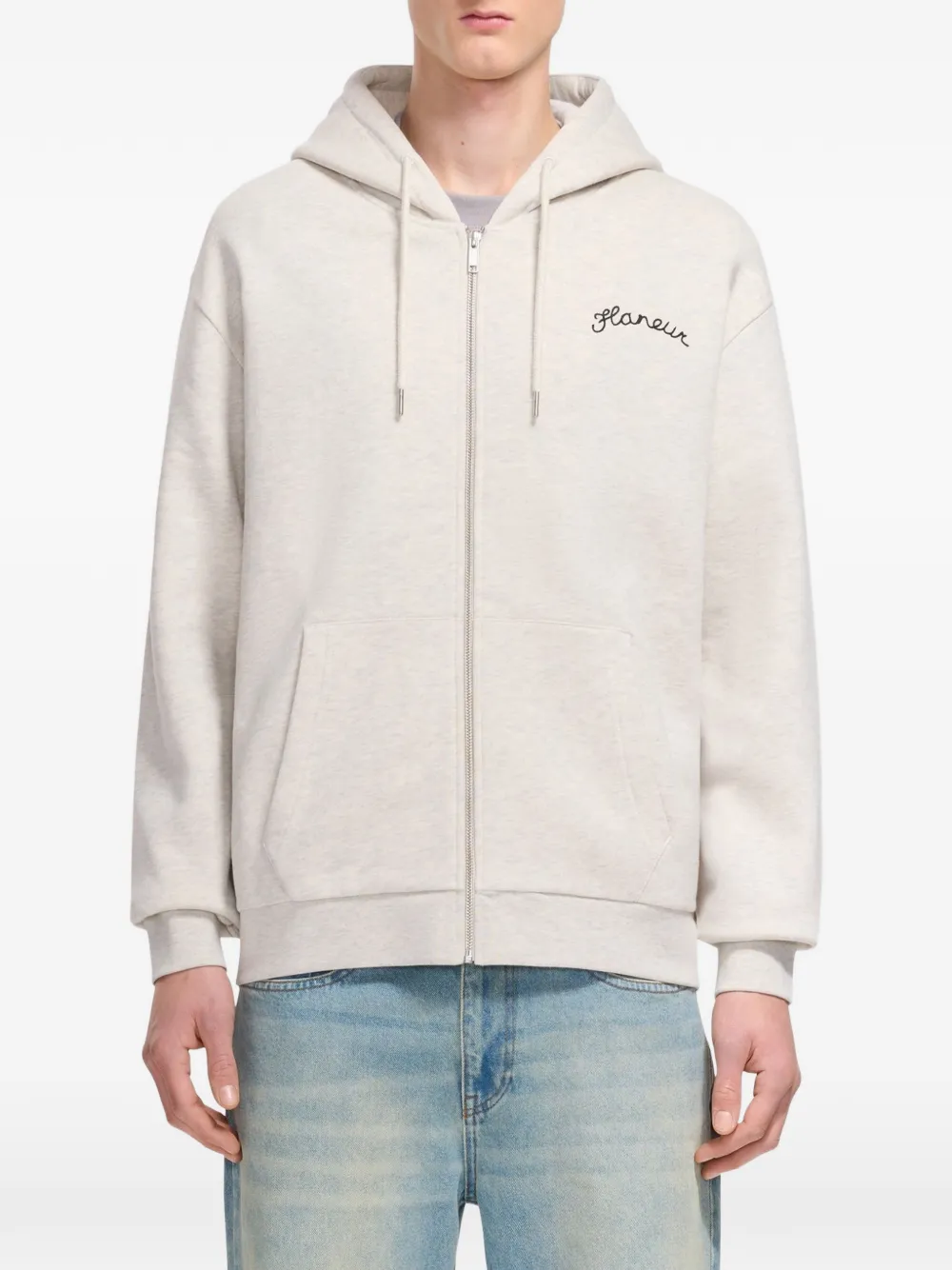 FLÂNEUR Signature hoodie met rits Grijs