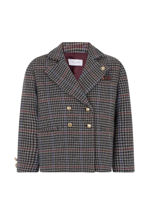 Roberto Cavalli Junior double-breasted houndstooth blazer