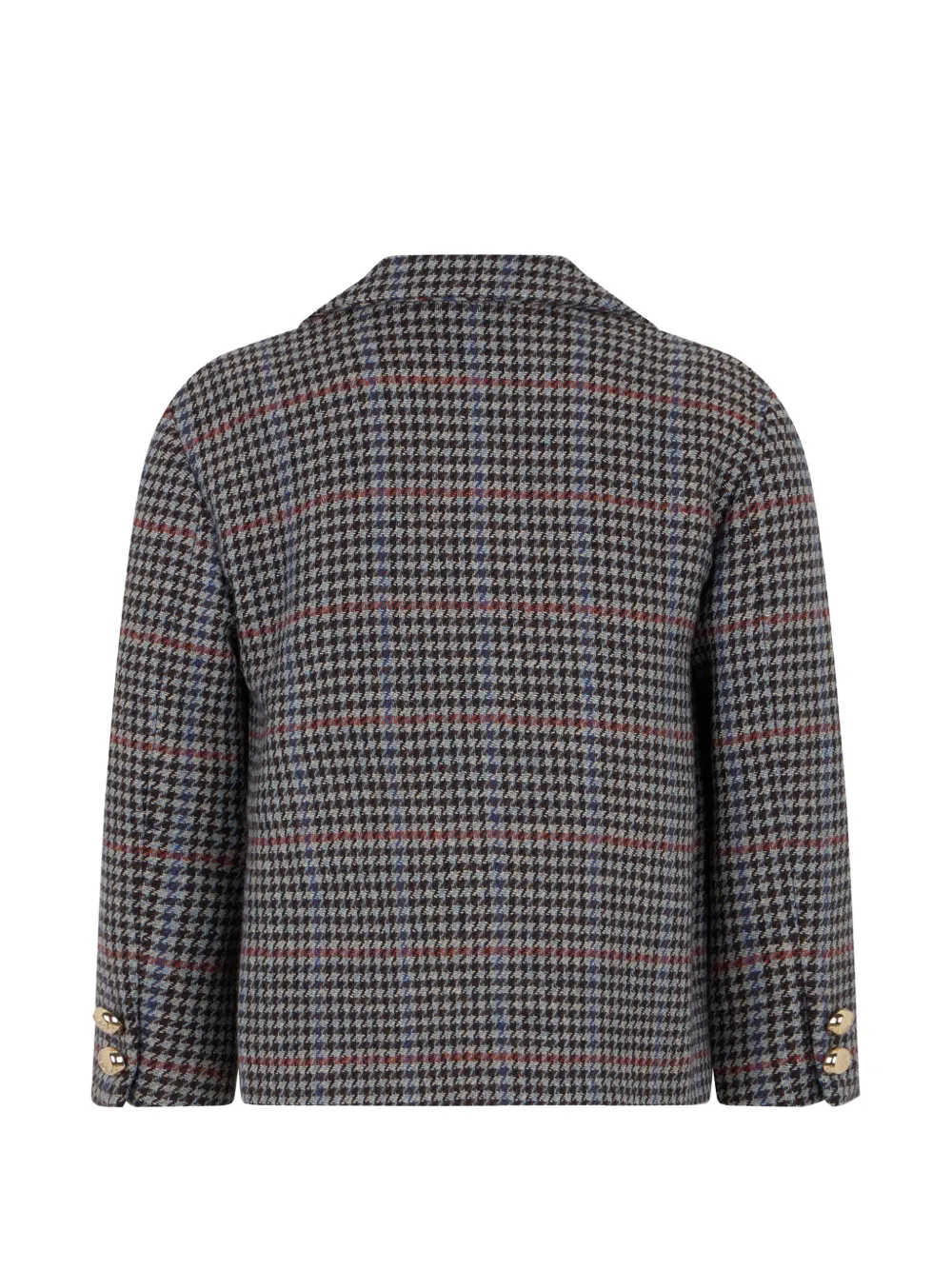 Roberto Cavalli Junior Blazer met dubbele rij knopen en pied-de-poule patroon Grijs