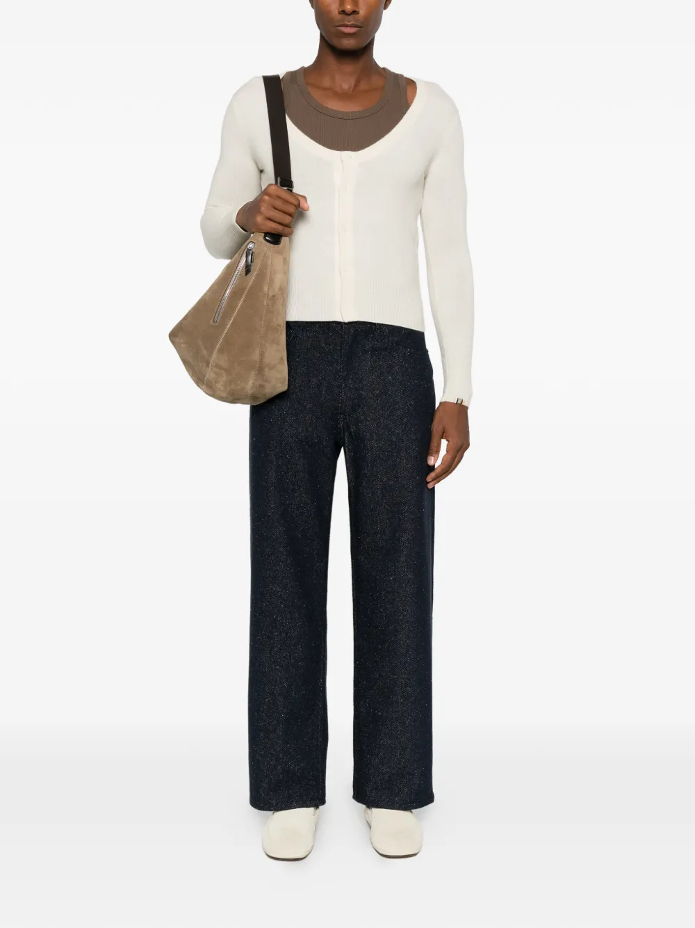extreme cashmere Dorothea geribbeld vest Beige