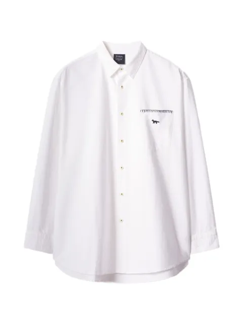 Maison Kitsuné fox-embroidered button-down shirt