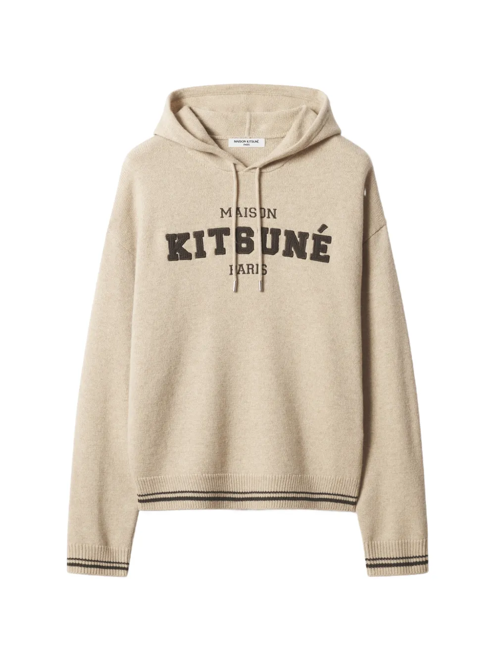 Maison Kitsuné logo-print knitted hoodie