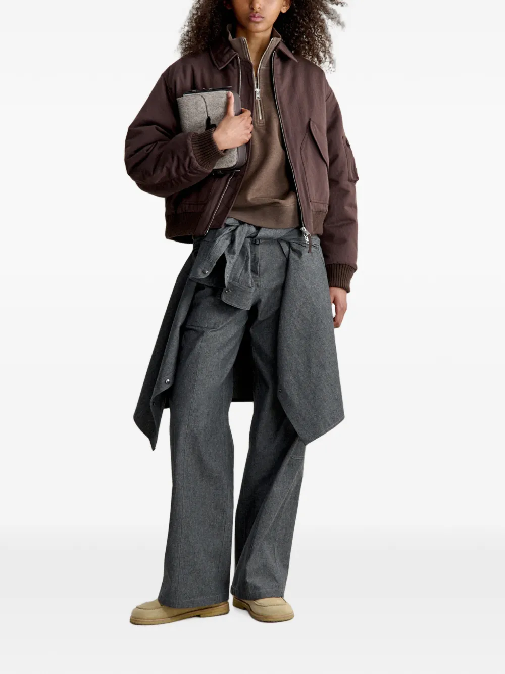 Maison Kitsuné Bomberjack met rits Bruin