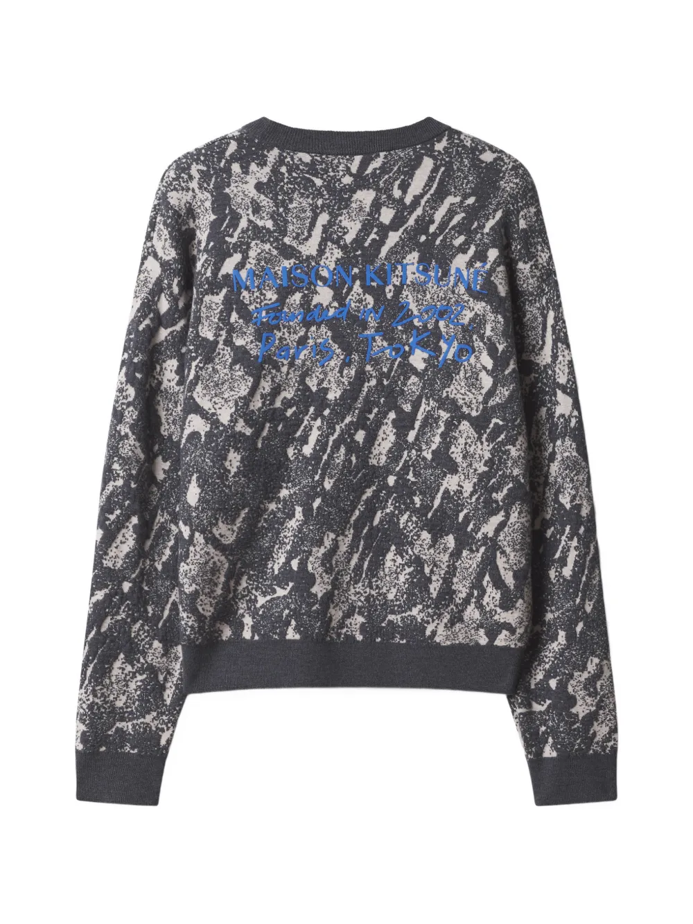 Maison Kitsuné Granit gebreide trui met jacquard Grijs