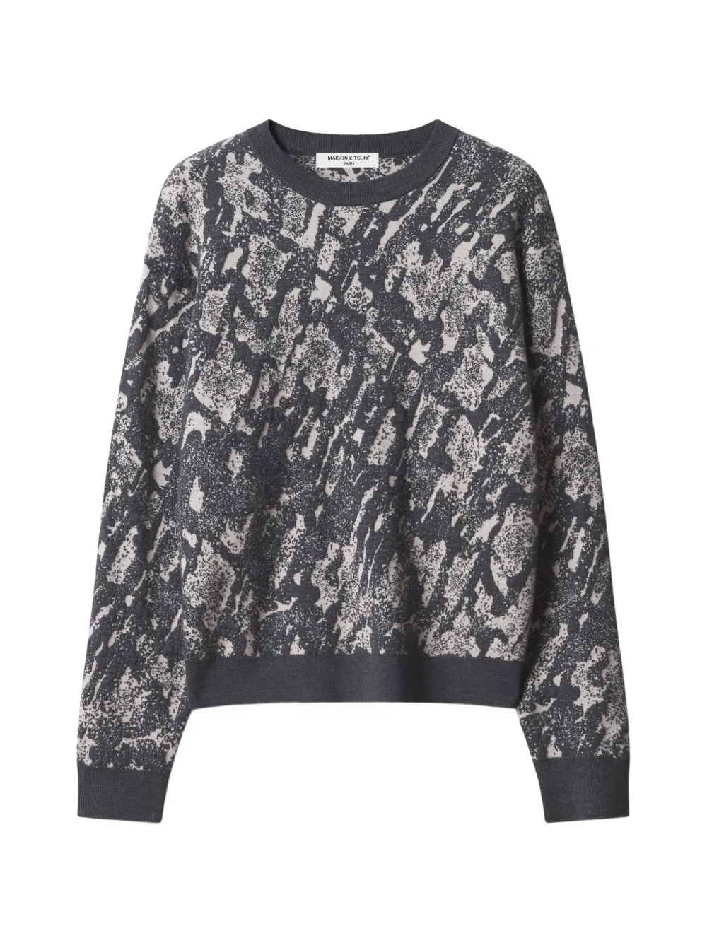 Maison Kitsuné Granit jacquard-knit sweater - Grigio