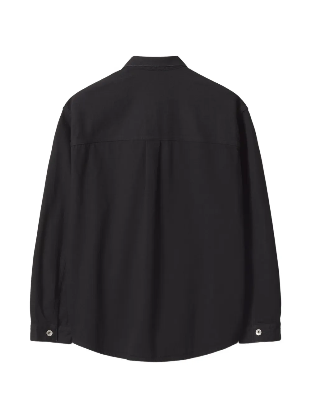 Maison Kitsuné Katoenen shirtjack met geborduurde vos Zwart