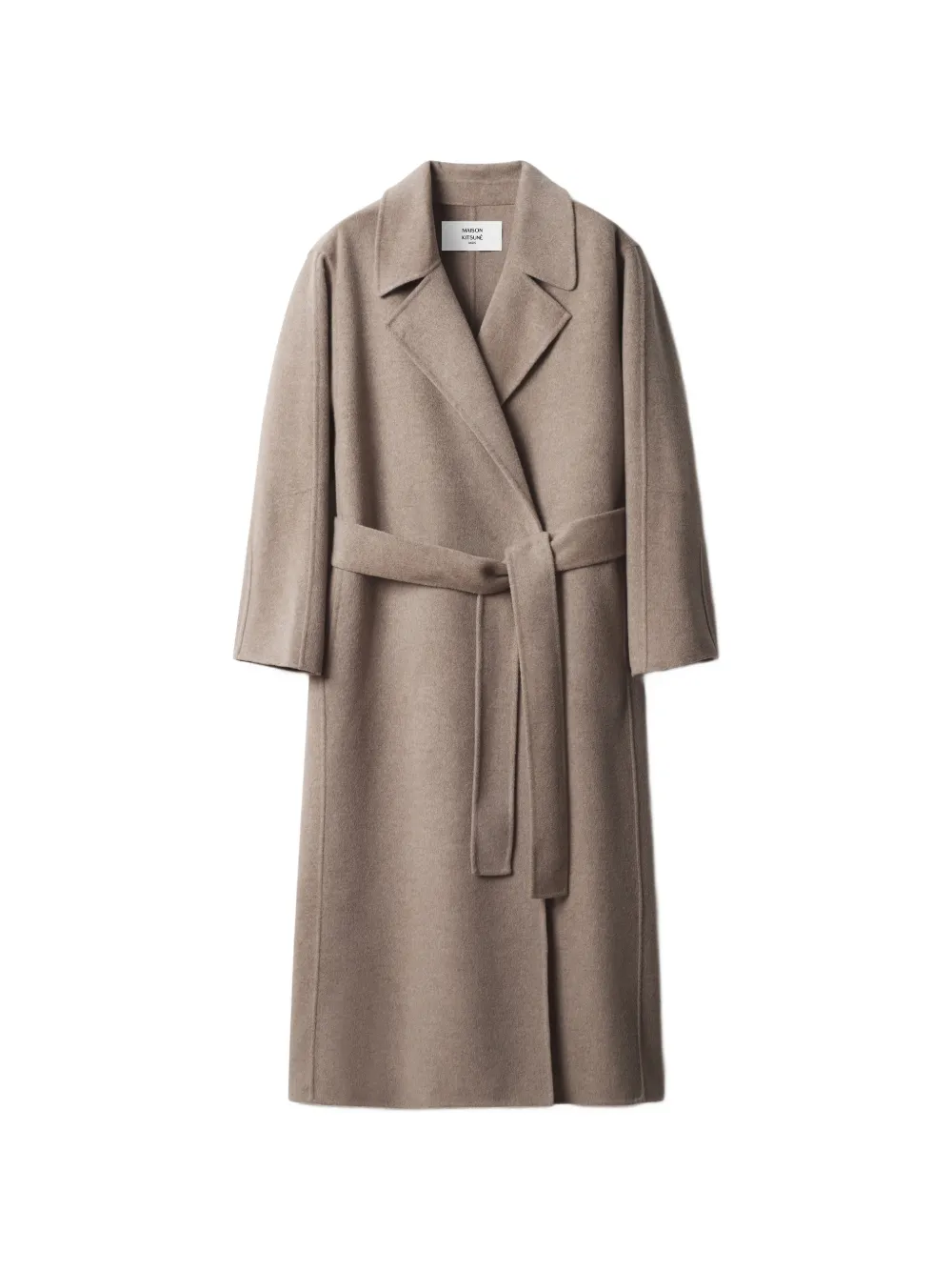 Maison Kitsuné belted brushed-finish coat