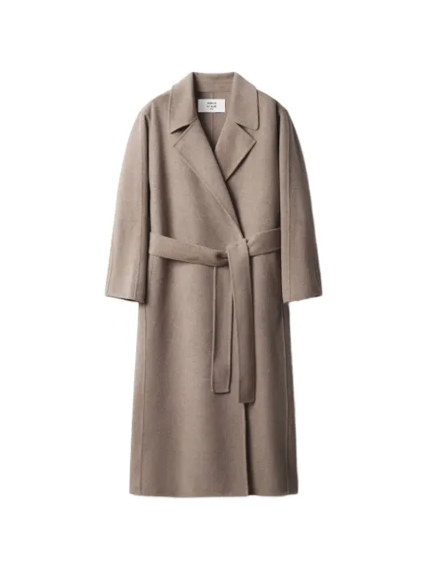 Maison Kitsuné belted brushed-finish coat