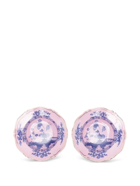 GINORI 1735 Oriente Italiano scalloped plates set of two