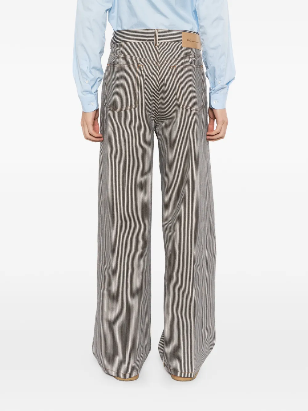AMI Paris Gestreepte jeans Blauw