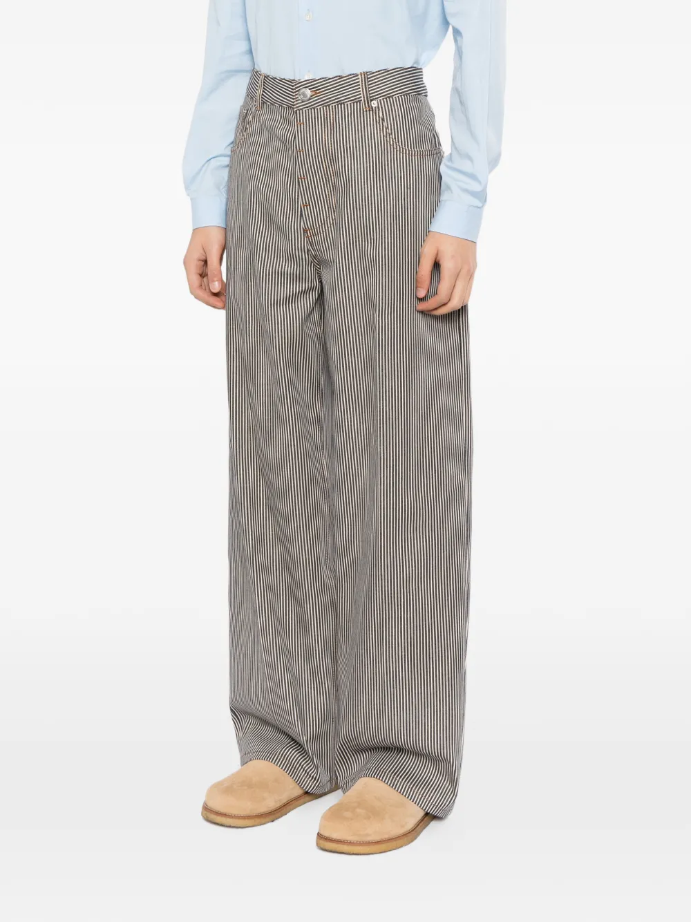 AMI Paris Gestreepte jeans Blauw