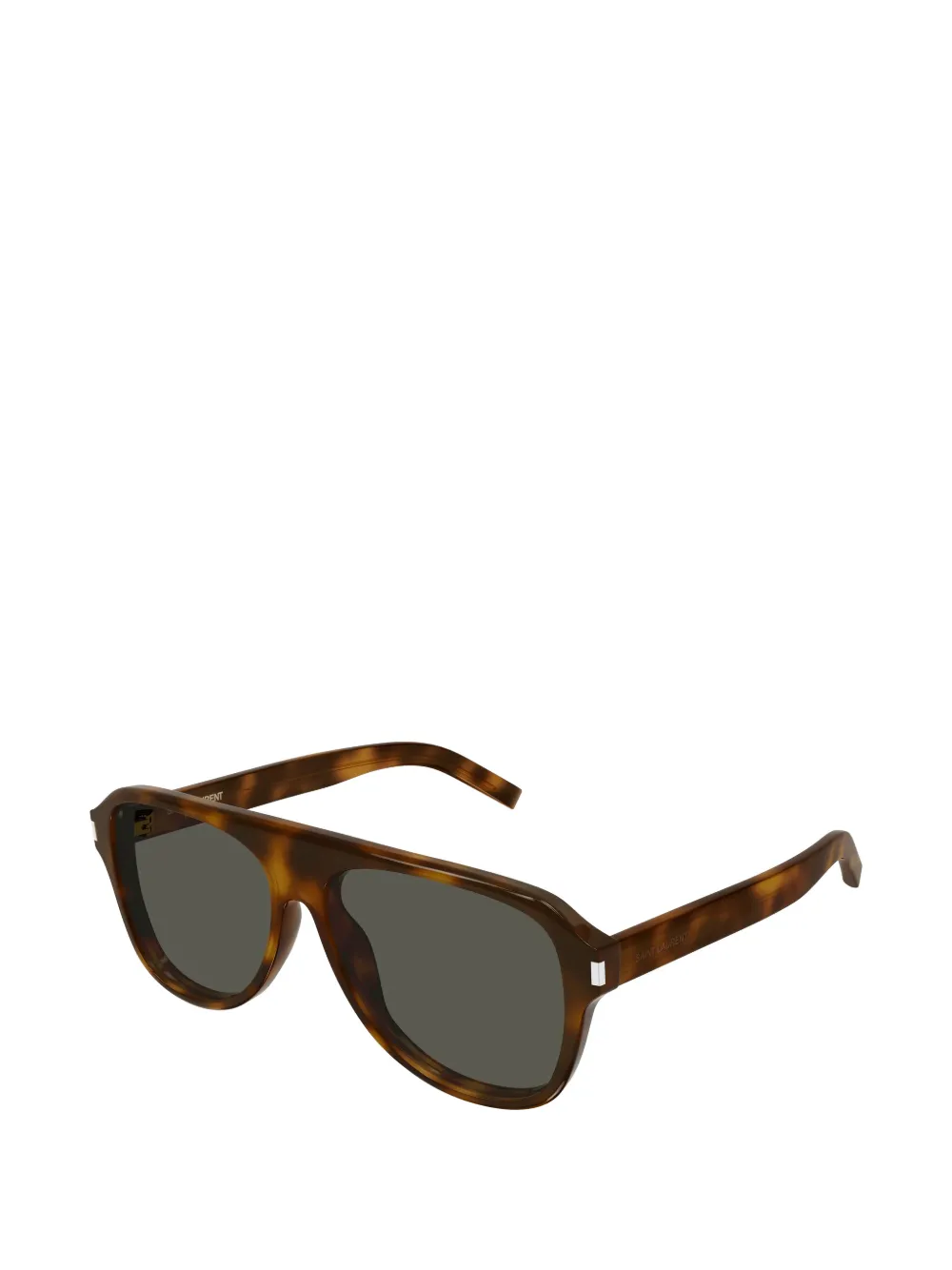 Saint Laurent Eyewear Zonnebril met piloten montuur en schildpadschild design Bruin