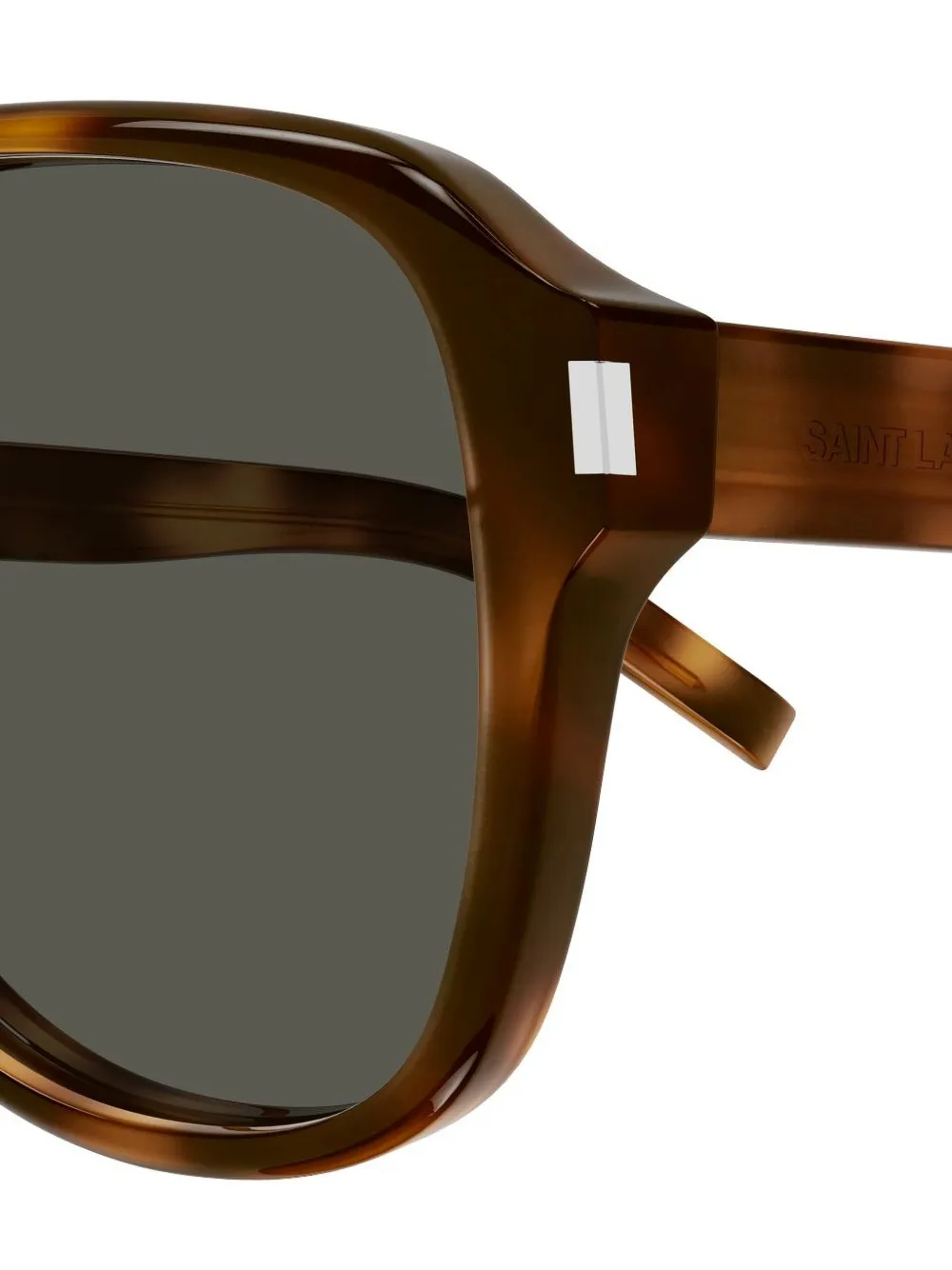 Saint Laurent Eyewear Zonnebril met piloten montuur en schildpadschild design Bruin