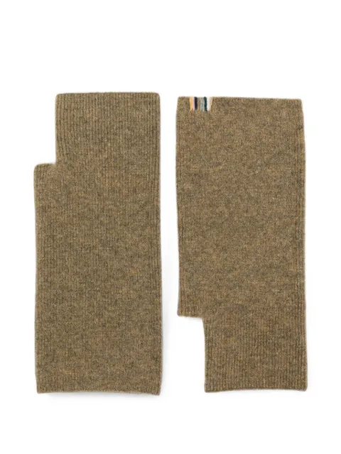 extreme cashmere Moufle ribbed-knit fingerless gloves