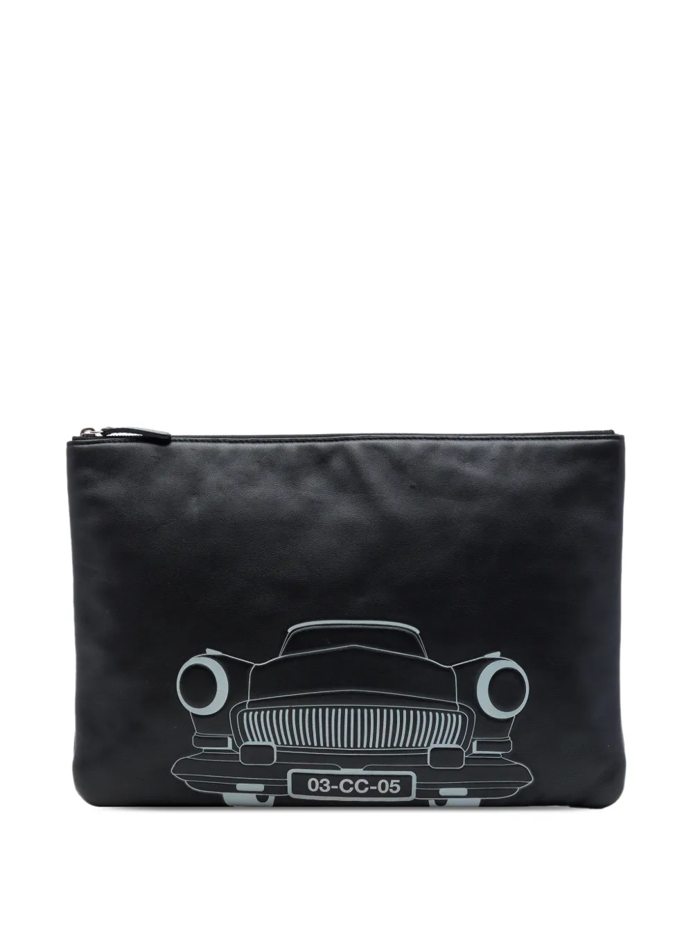 CHANEL Pre-Owned 2016-2017 Large Printed Lambskin Cuba La Habana O Case clutch bag - Nero