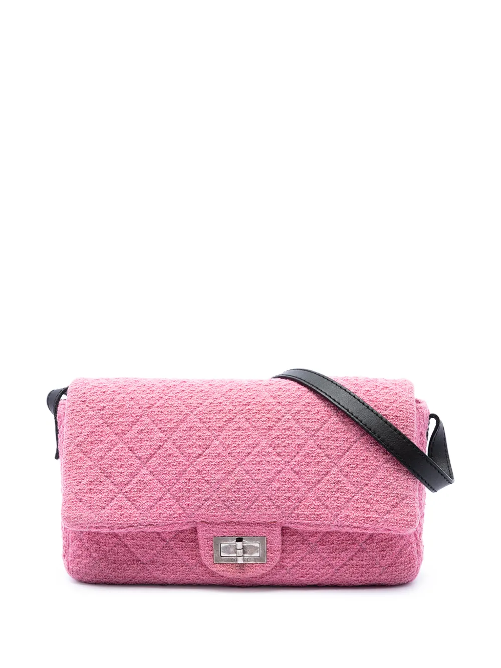 CHANEL Pre-Owned 2009-2010 Jumbo Quilted Tweed Reissue 2.55 Easy Messenger Flap crossbody bag - Rosa