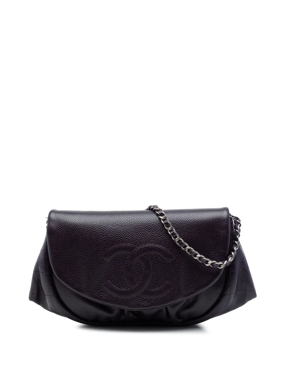 CHANEL Pre-Owned 2013-2014 CC Caviar Half Moon Wallet on Chain crossbody bag - Nero