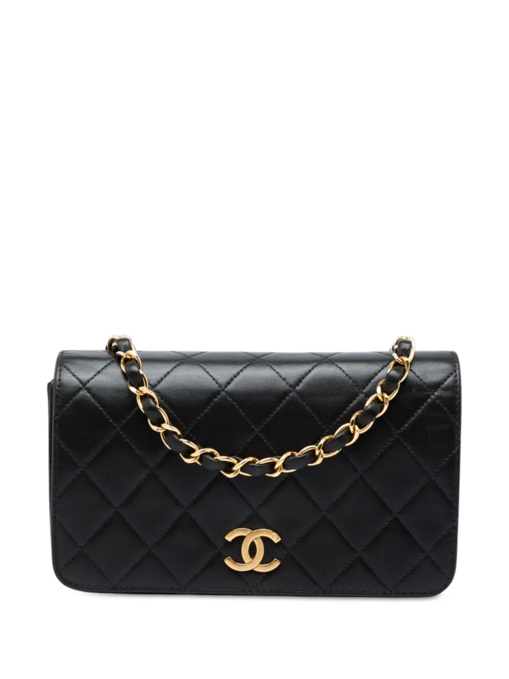 CHANEL Pre-Owned 1997-1999 CC Quilted Lambskin Full Single Flap crossbody bag - Black