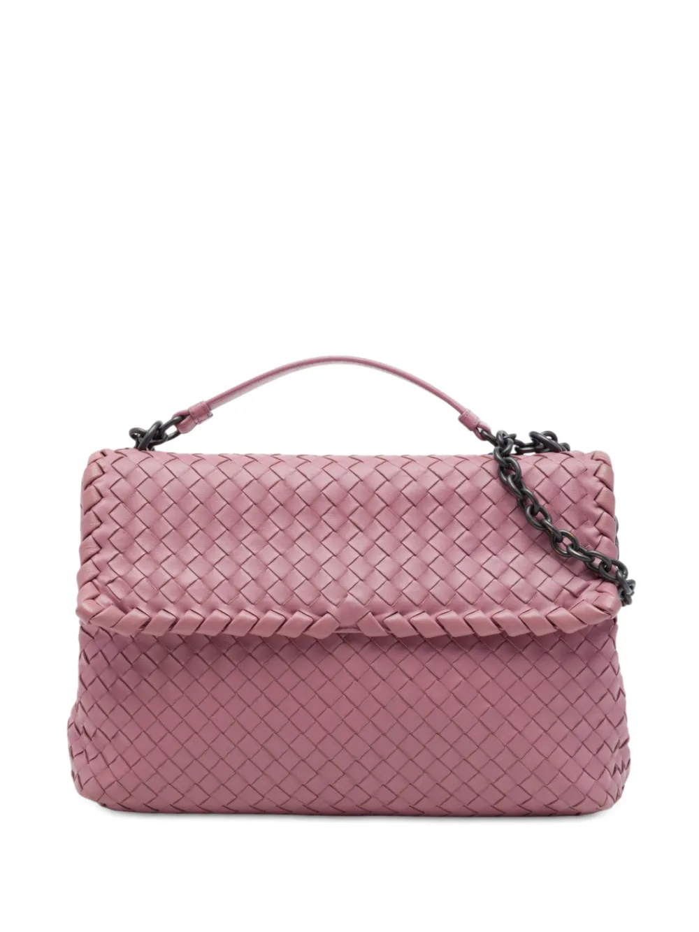 Bottega Veneta Pre-Owned 2012-2026 mittelgroße Intrecciato Olimpia Schultertasche aus Nappaleder - Rosa