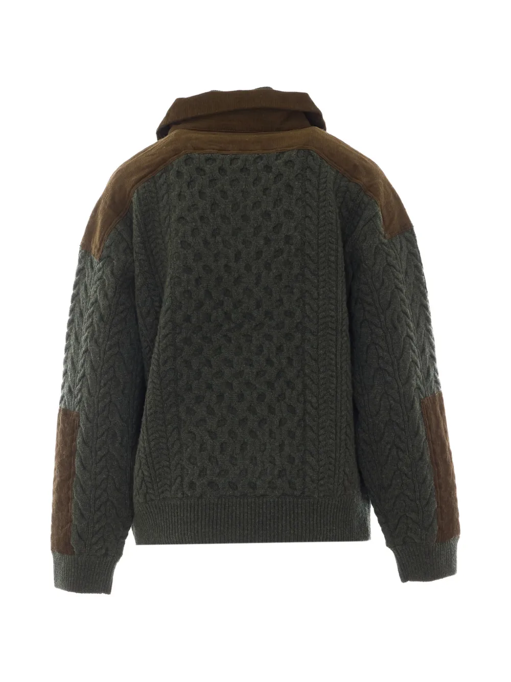 Sea cable-knit corduroy-trim sweater Bruin