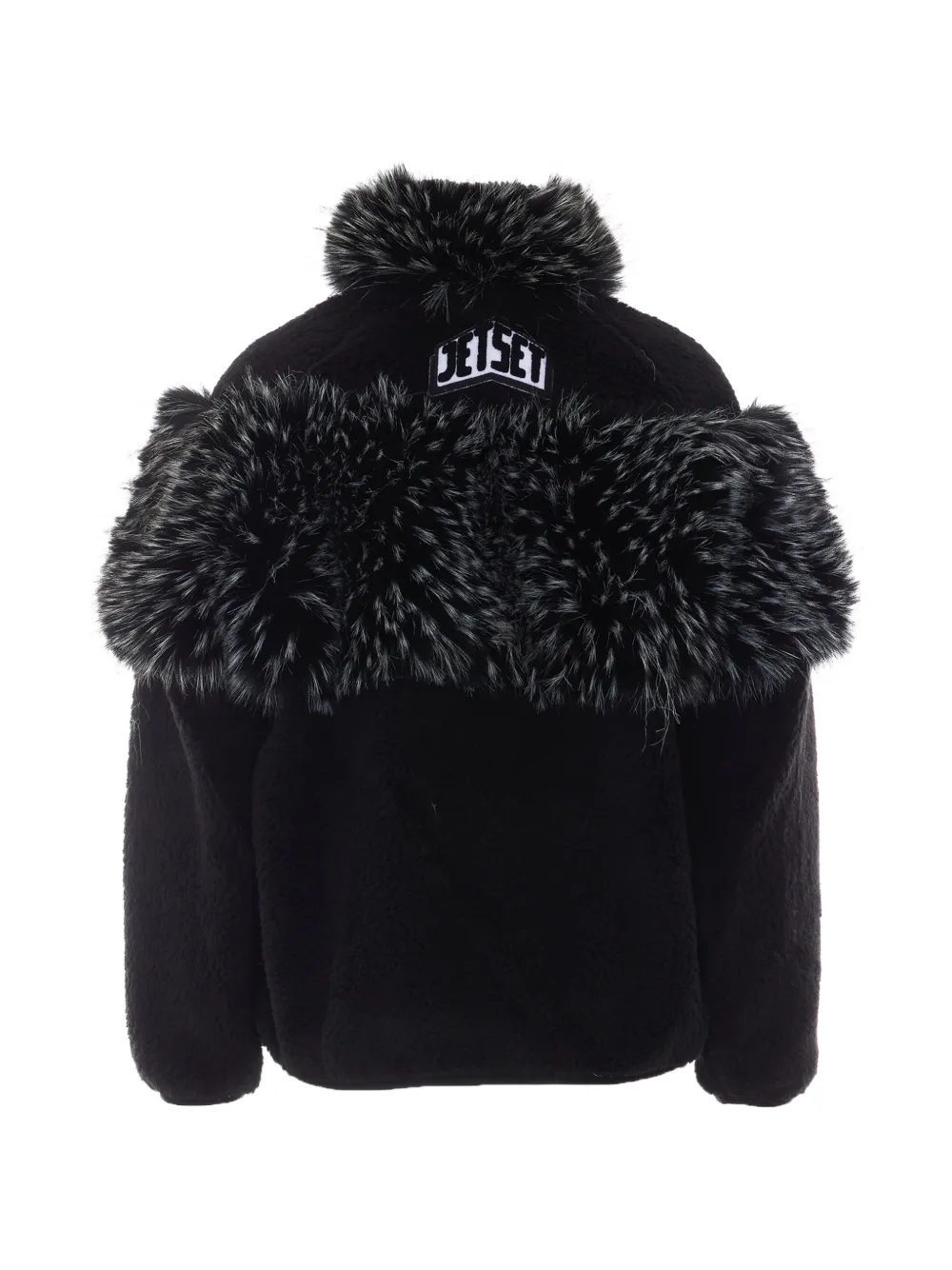 JETSET Axi fleece jack met afwerking van imitatiebont Zwart