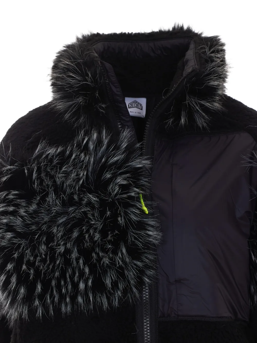 JETSET Axi fleece jack met afwerking van imitatiebont Zwart