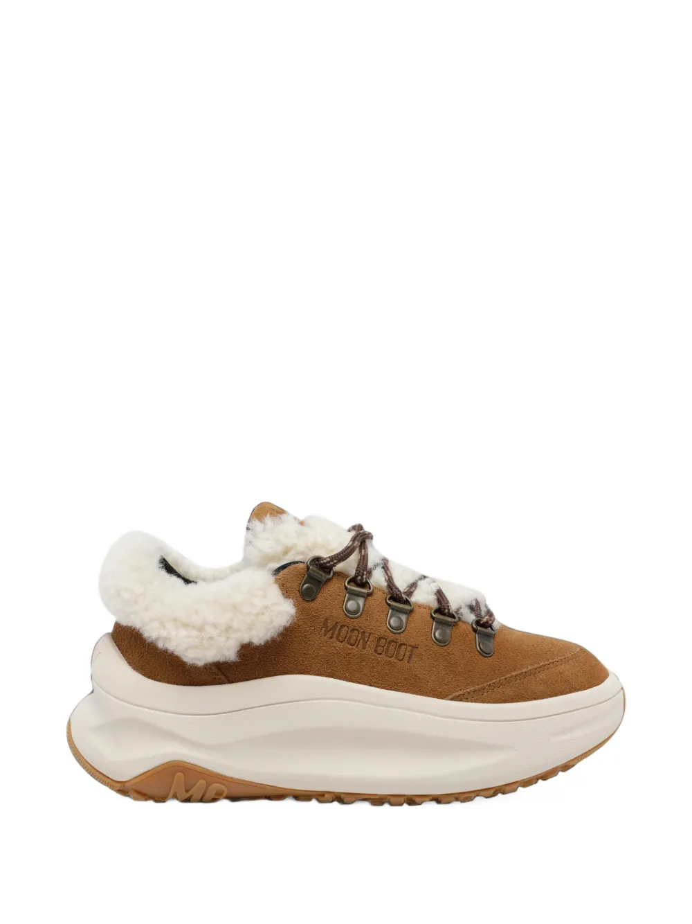 Moon Boot Moon247 city brown shearling sneakers - Marrone