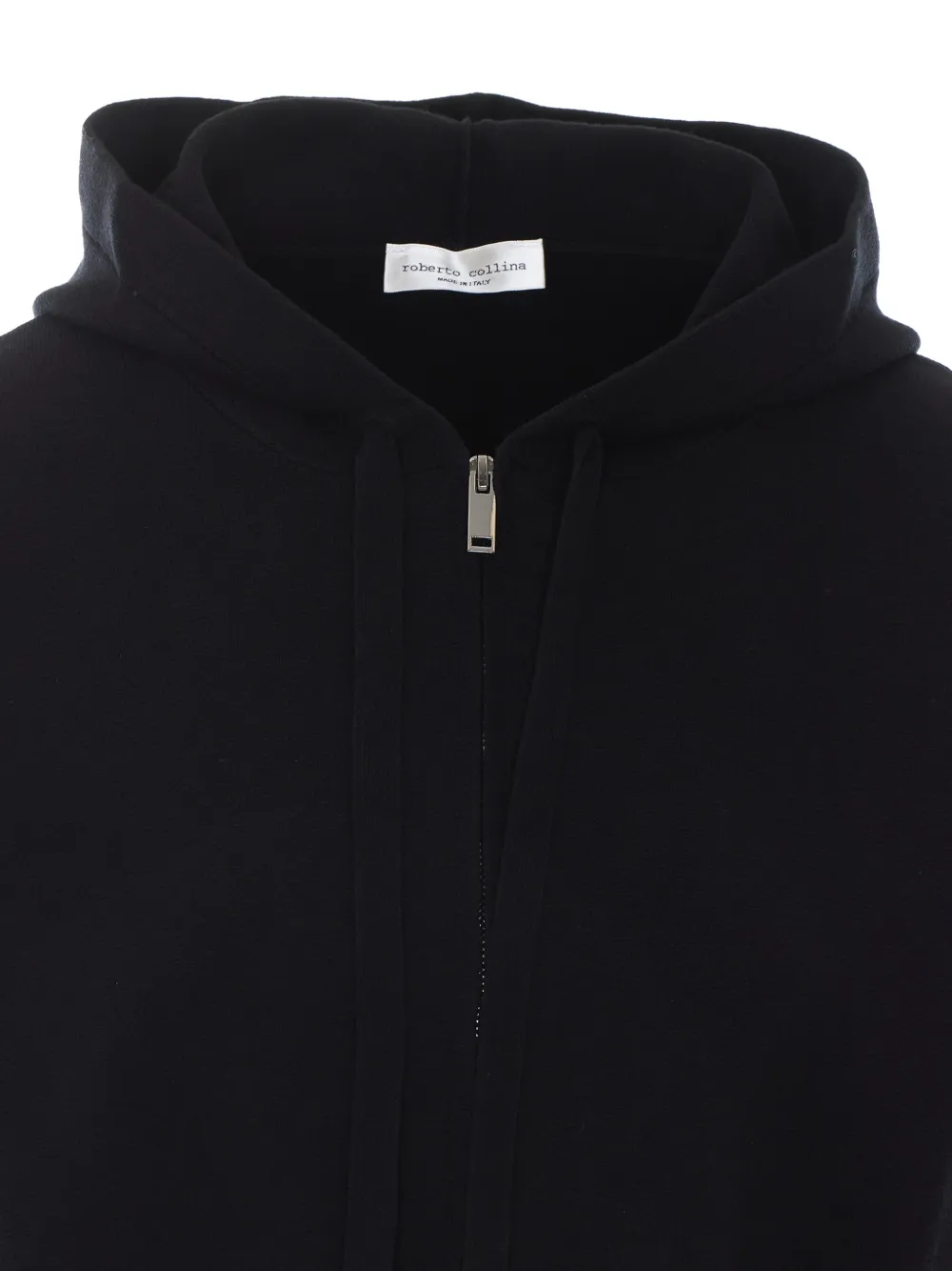 Roberto Collina zip-up knitted hoodie Zwart