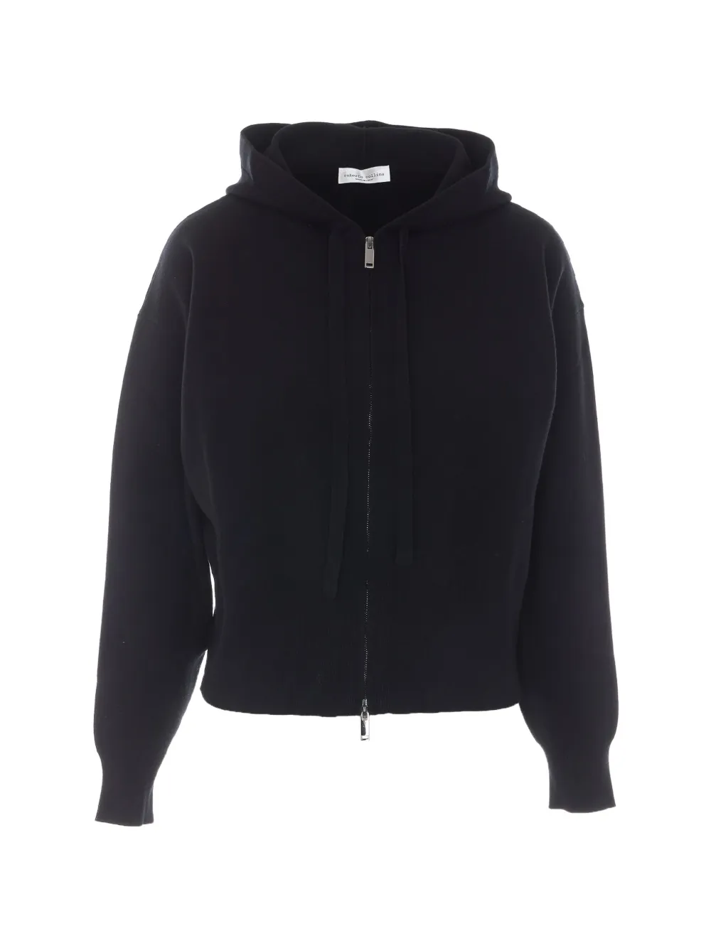 Roberto Collina zip-up knitted hoodie - Black