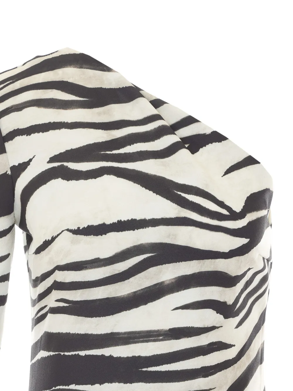 Patrizia Pepe zebra-print one-shoulder bodysuit Wit