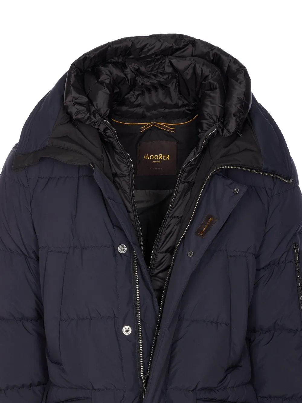 Moorer Davide gewatteerde jas met capuchon Blauw