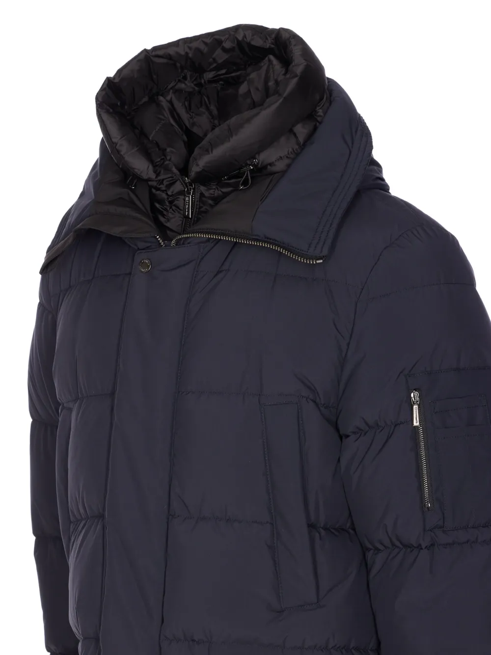 Moorer Davide gewatteerde jas met capuchon Blauw