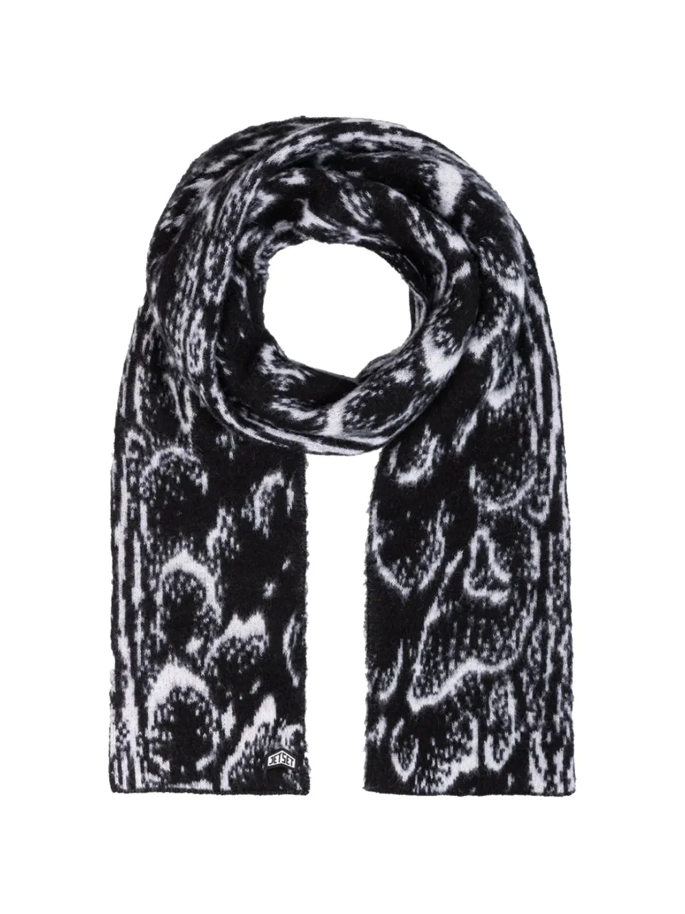 JETSET snake-print knitted scarf