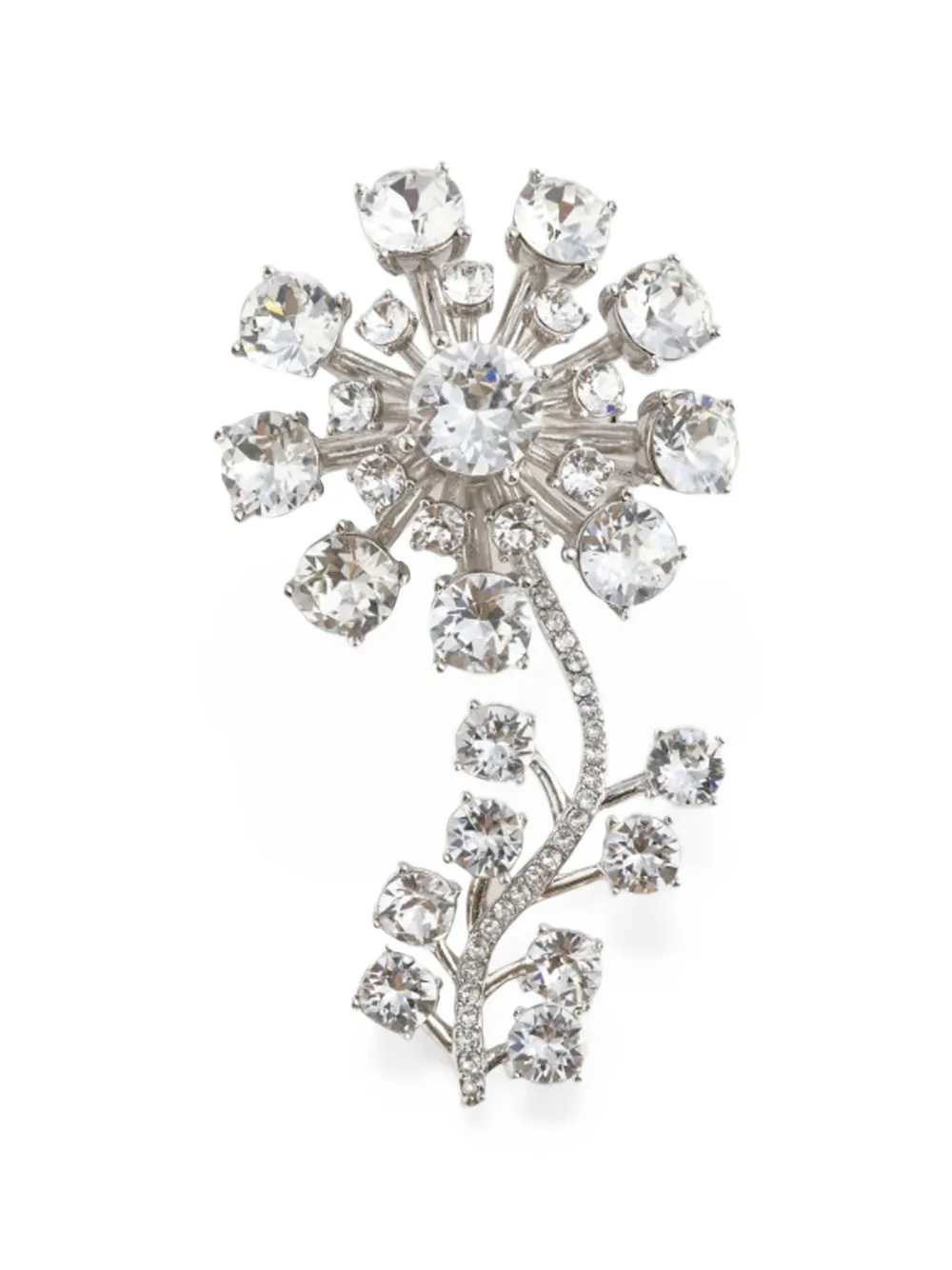 Self-Portrait crystal-embellished flower brooch