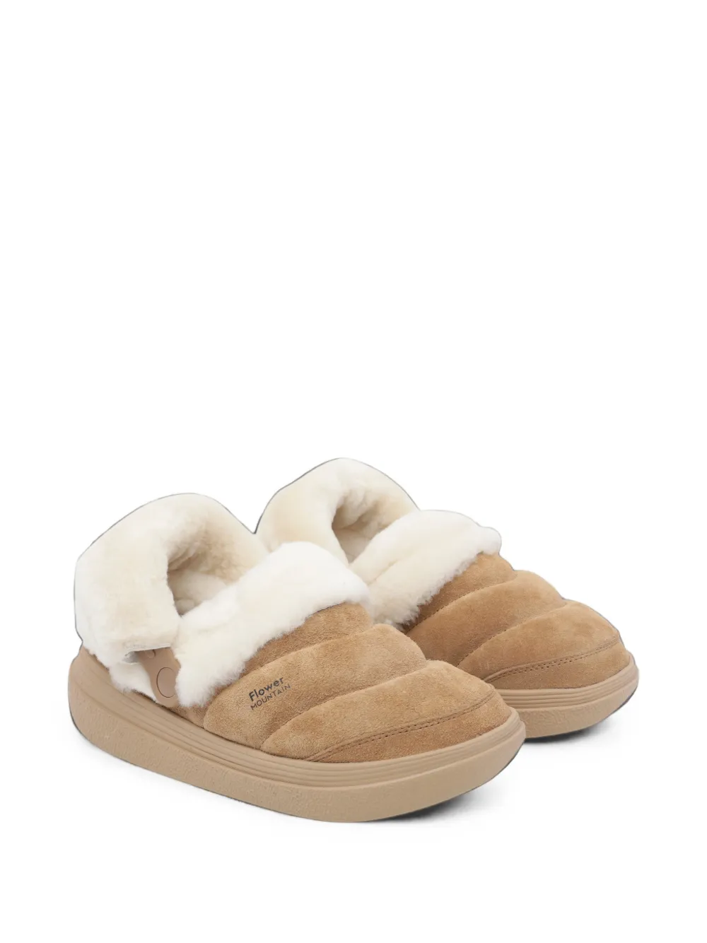 FLOWER MOUNTAIN Fami suede slippers Beige