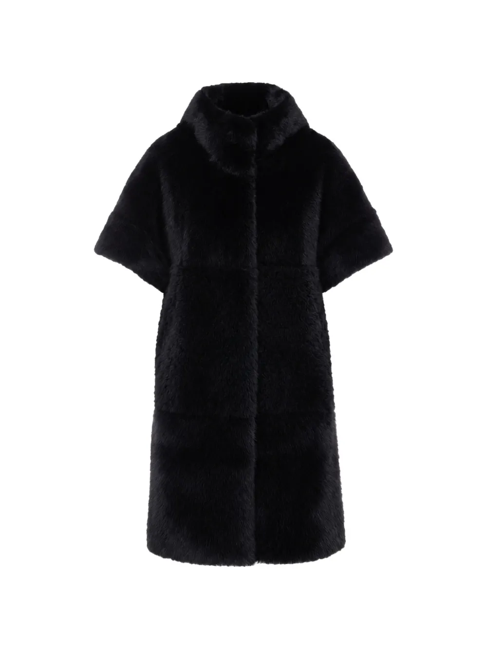 Bully Faux-fur Short-sleeve Coat In Black