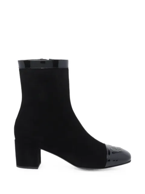 Fabi patent-trimmed panelled boots